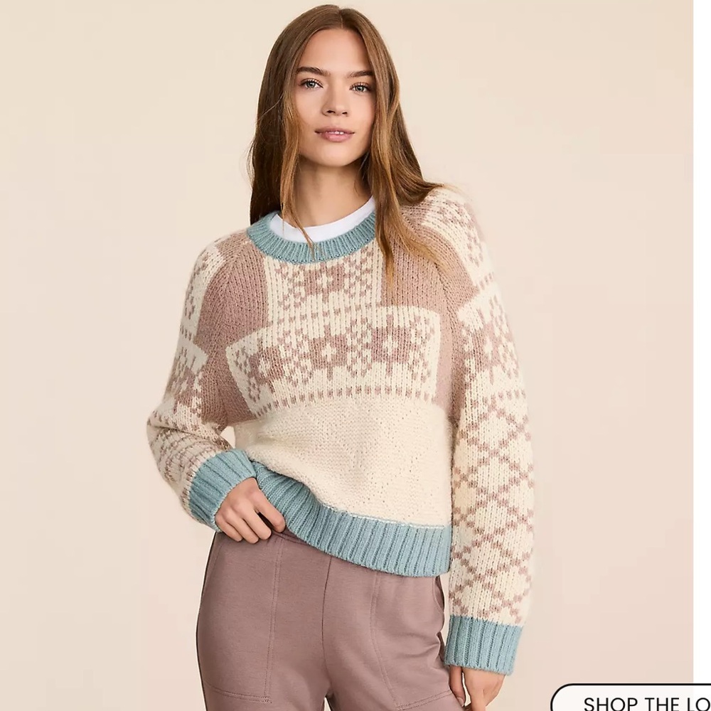 Lou & Grey Geo Fair Isle Sweater Sz XS